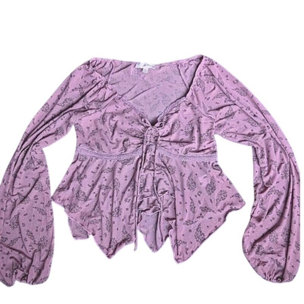Lace Y2K Babydoll Top in Size Medium Whimsygoth Romantic Dark Academia 2000s NWT